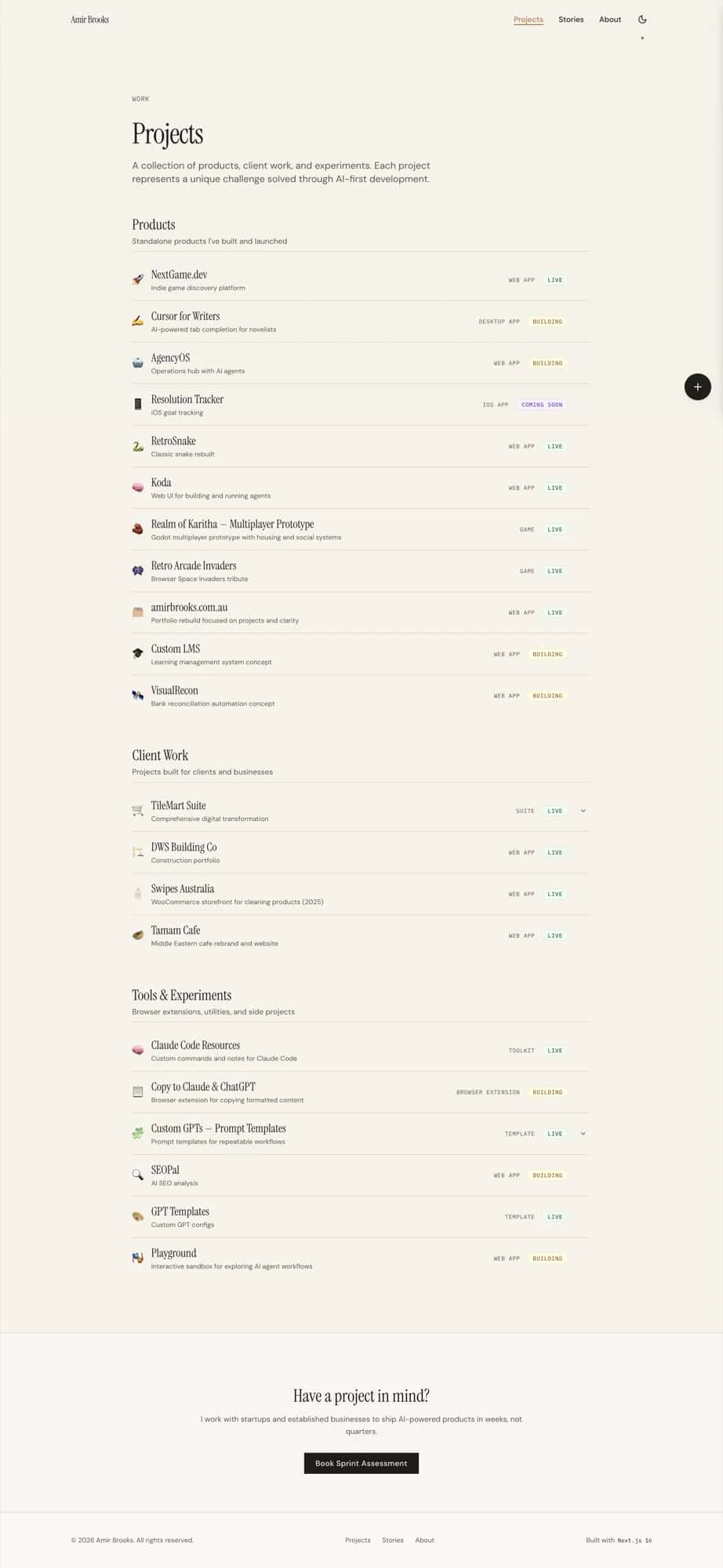 Amirbrooks Projects Desktop 2026 01