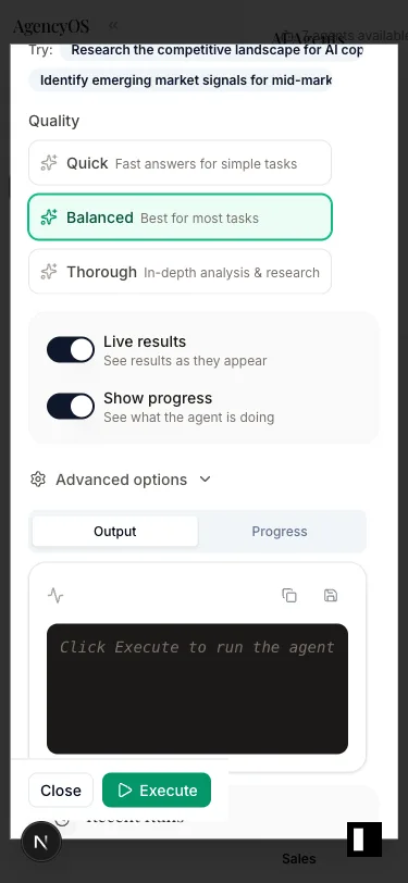 Agencyos Agents Dialog Mobile