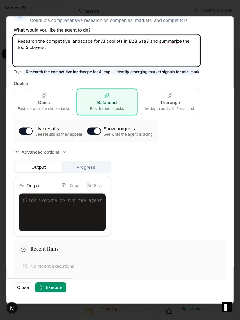 Agencyos Agents Dialog Tablet