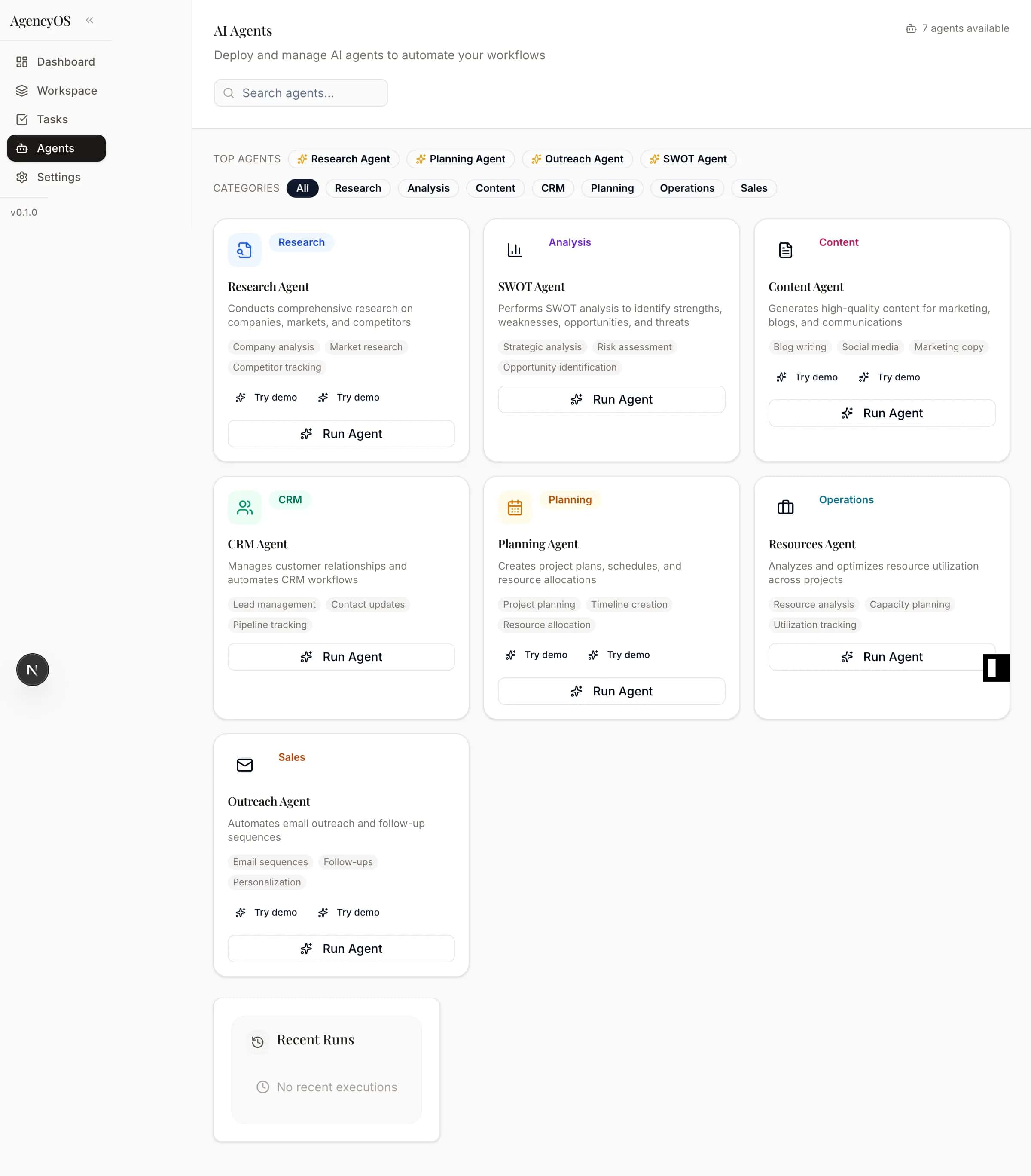 Agencyos Audit Agents List