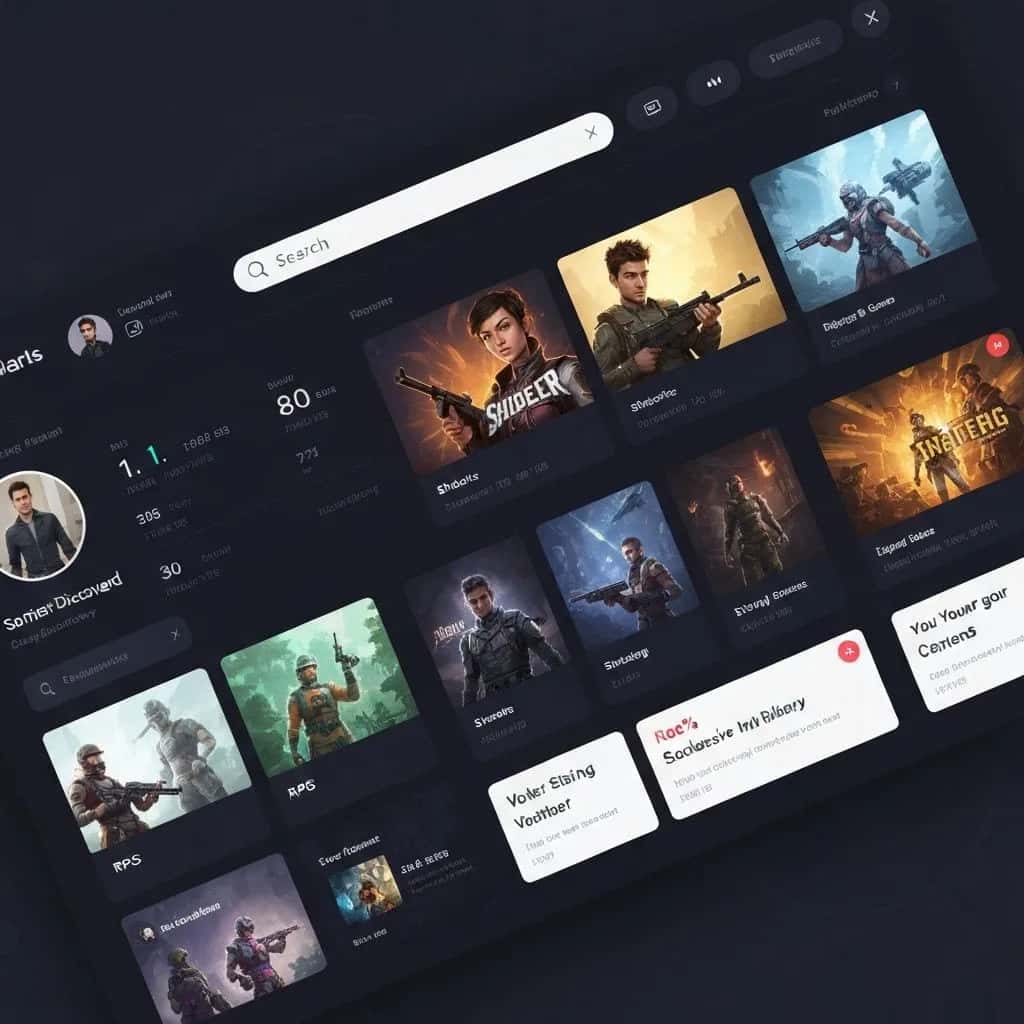 Nextgame Gaming Discovery Platform Interface Dashboard