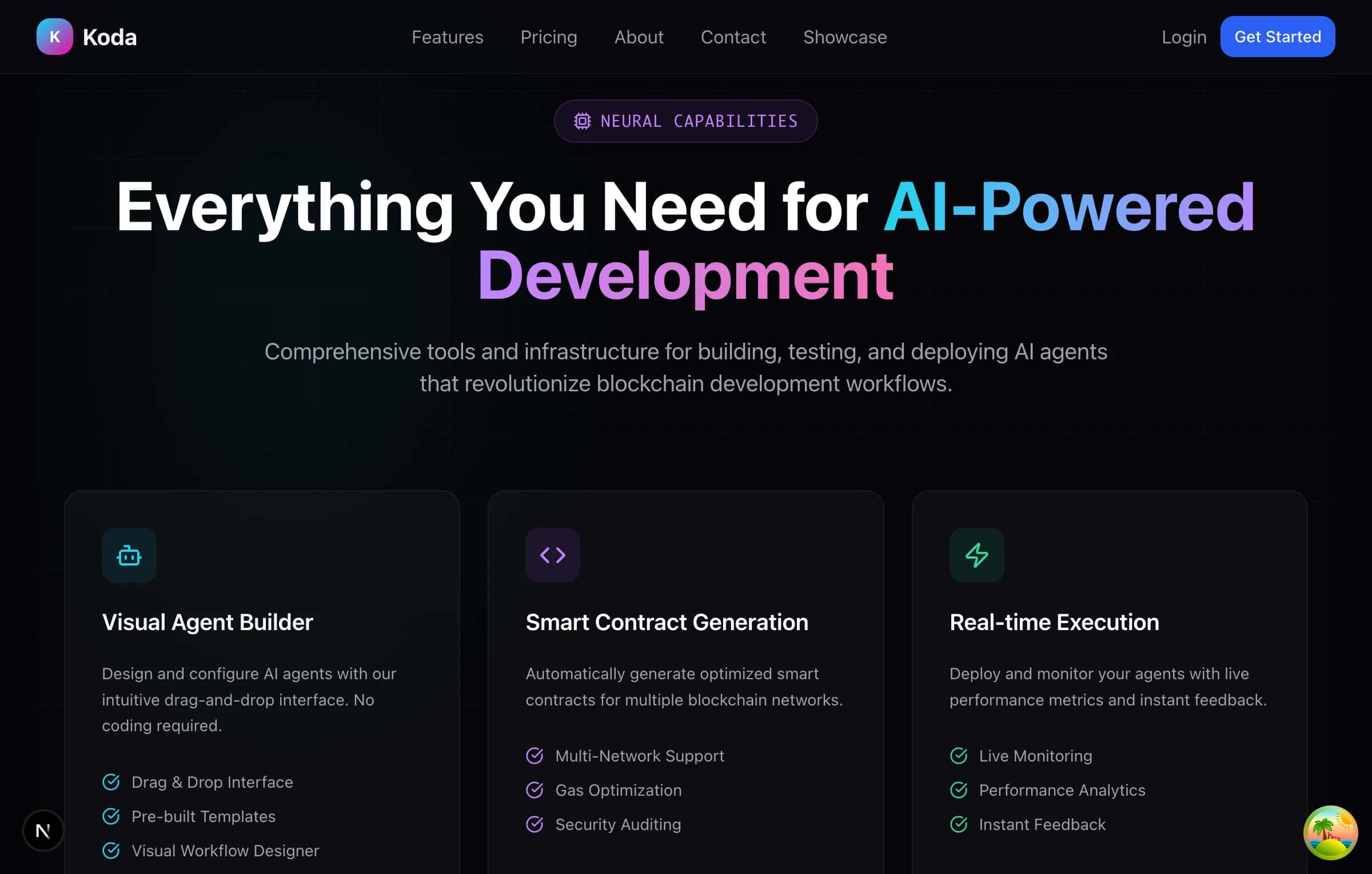 Kodabuild Showcase 04 Landing Features