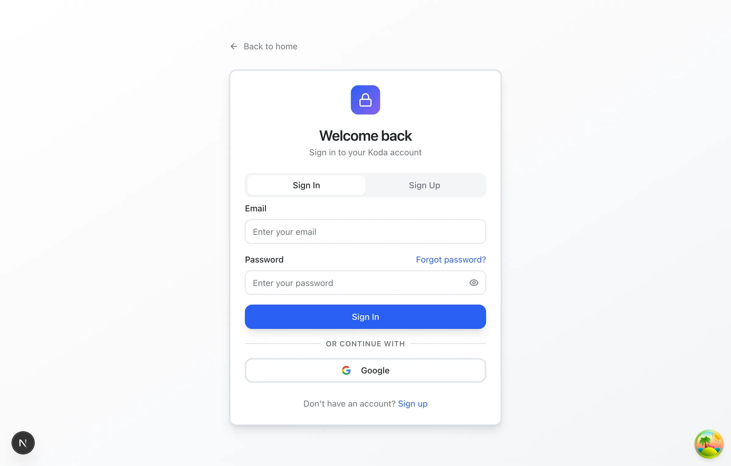 Kodabuild Showcase 10 Auth Login