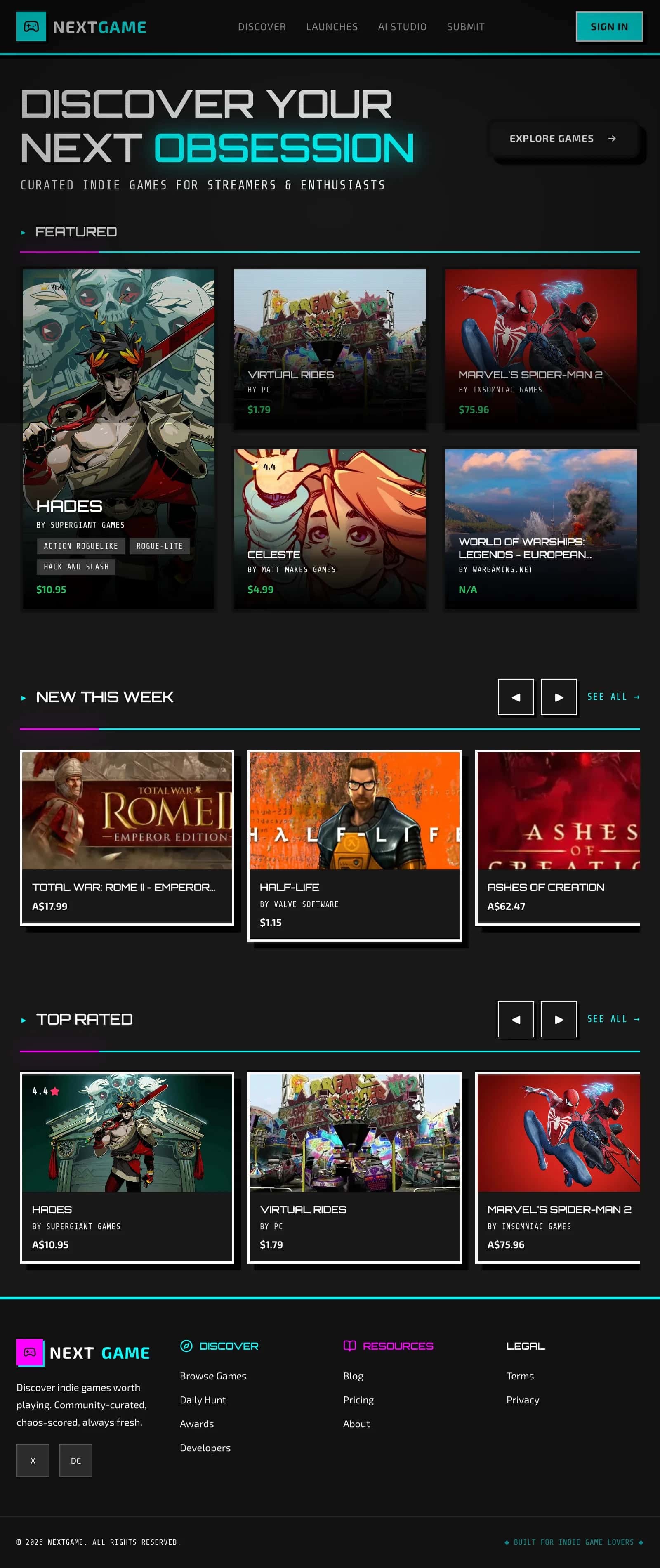 Nextgame Nextgame Homepage V2