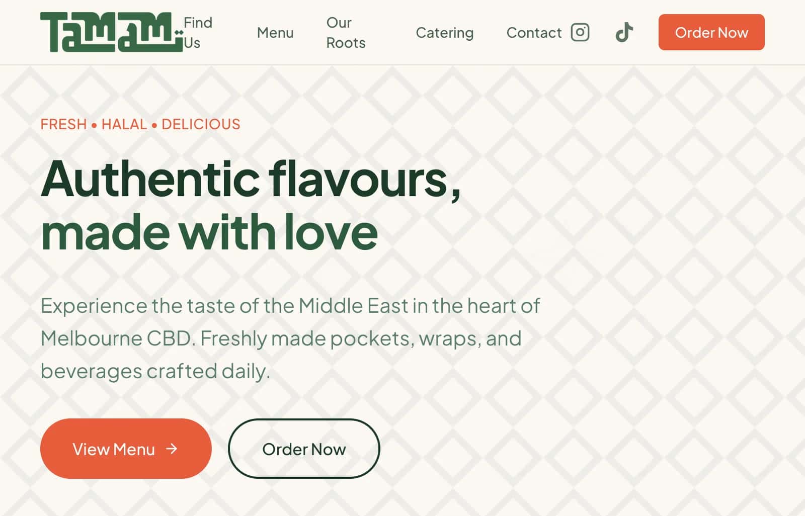 Tamam Cafe Homepage Desktop 2026 01