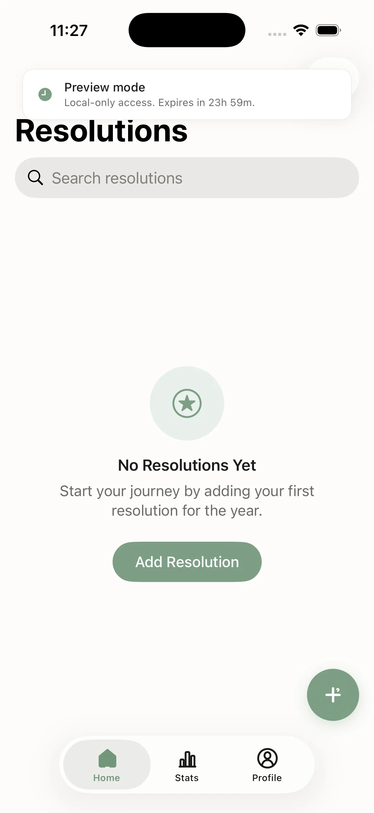 Resolution Tracker Resolution Tracker 04 Home Screen