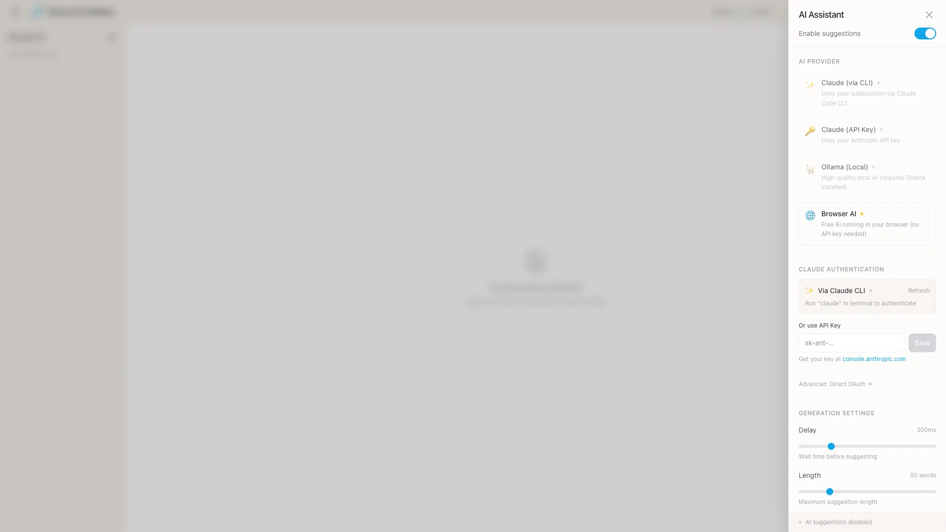 Cursor For Writers Ai Settings