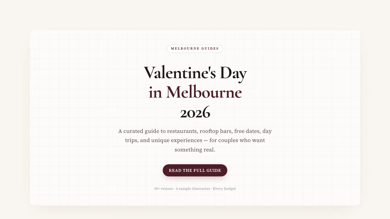 Valentine's Day Guide Melbourne hero image